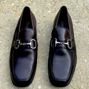 Calvin Klein Men’s buckle loafers size 10M dark brown